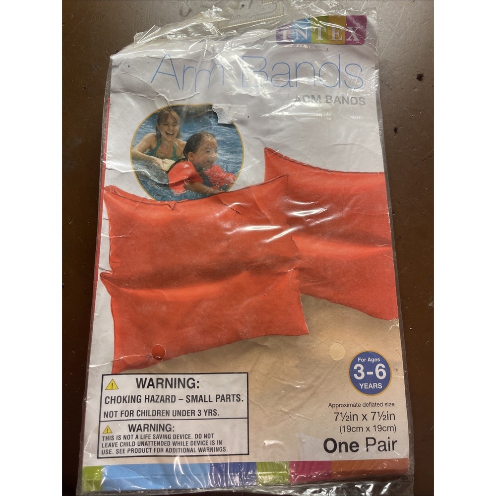 NEW SEALED Intex Children's Swim Aid LRG Water Wings Orange‎ Arm Bands Ages 3-6